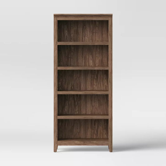 72" 5 Shelf Bookcase - Walnut Brown