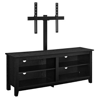 4 Cubby Wood Open Storage with Mount TV Stand for TVs up to 65"