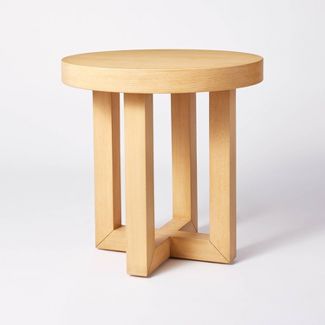 Rose Park Round Wood End Table Brown