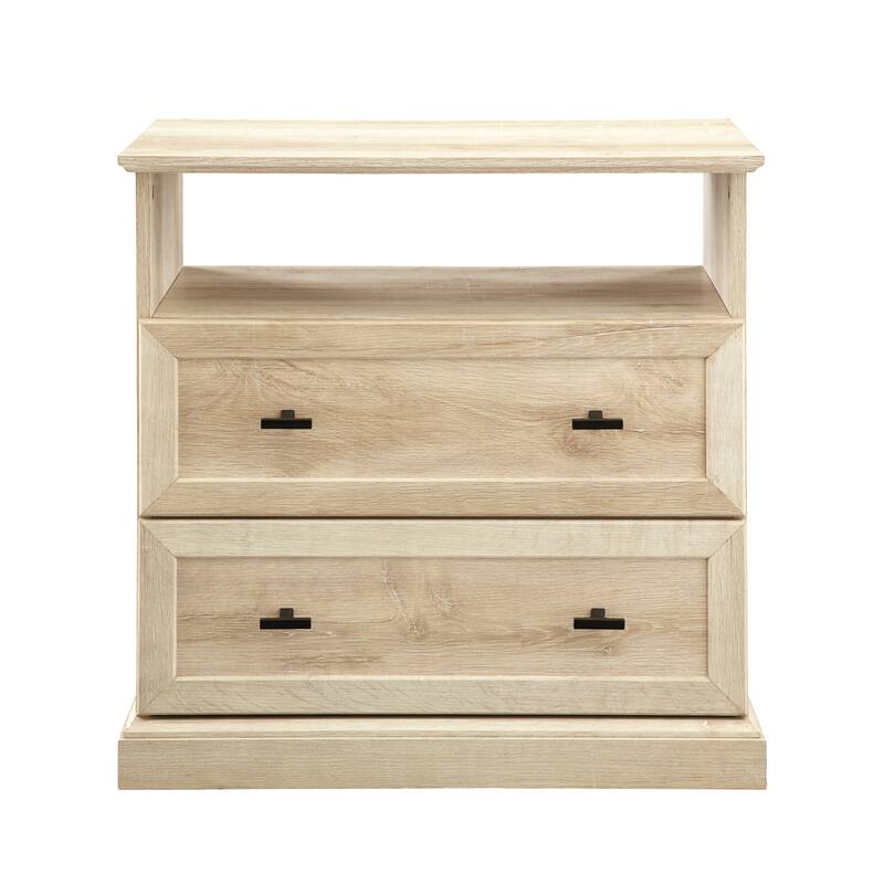 Gladys Transitional 2 Drawer Nightstand White Oak - Saracina Home