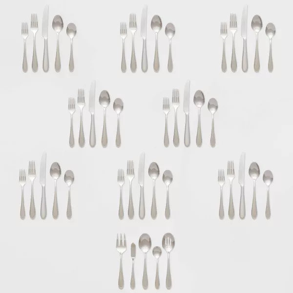 45pc Luxor 18/10 Stainless Steel Flatware Set - Threshold Signature™