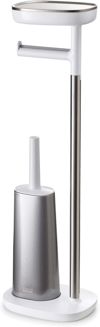 Toilet Pater Holder Stand and Flex Toilet Brush with Shelf and Drawer