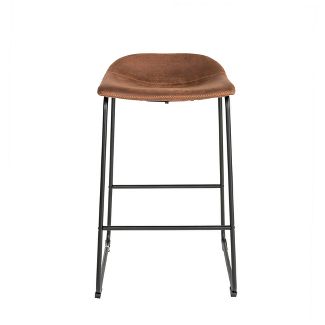 Set of 2 Barstools - Brown