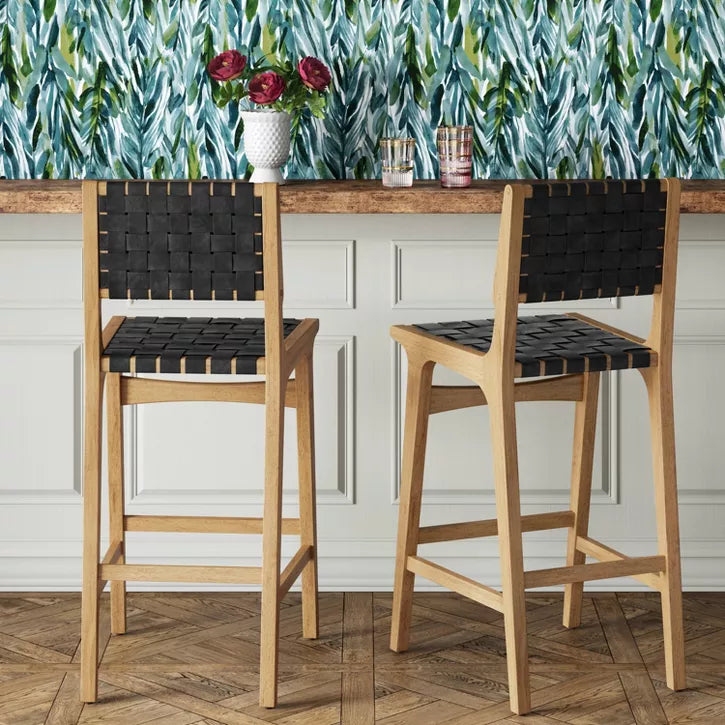 3 Woven Barstool - Black/Natural