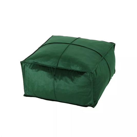 Velvet Square Bean Bag Ottoman