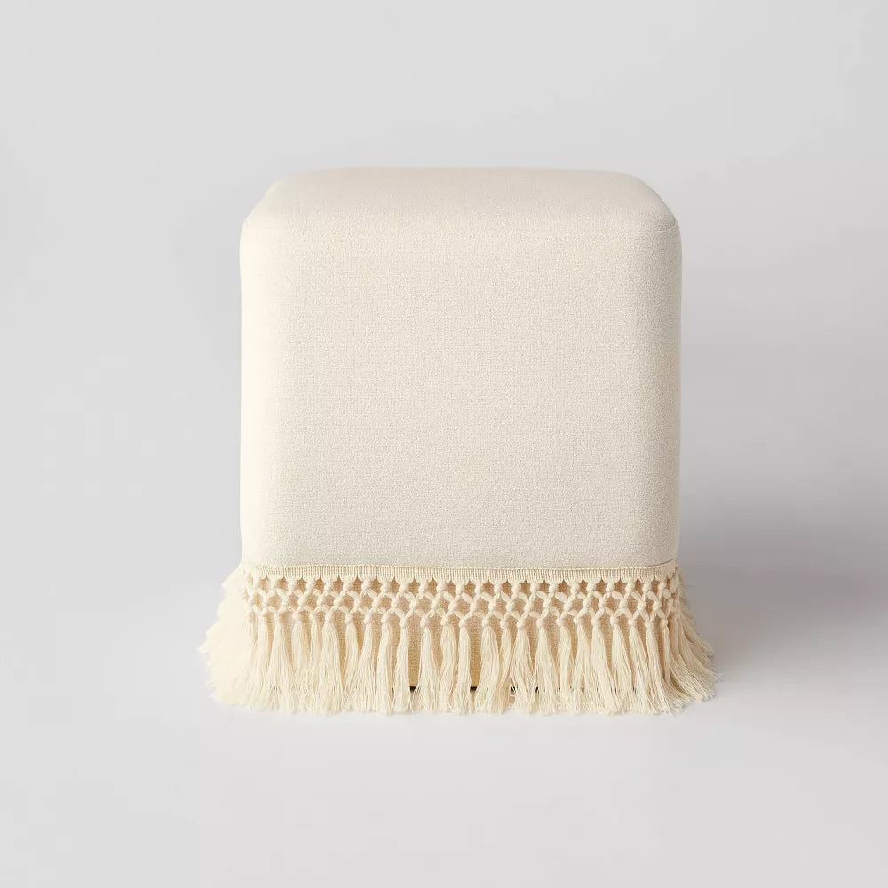 Fringe Cube - Cream