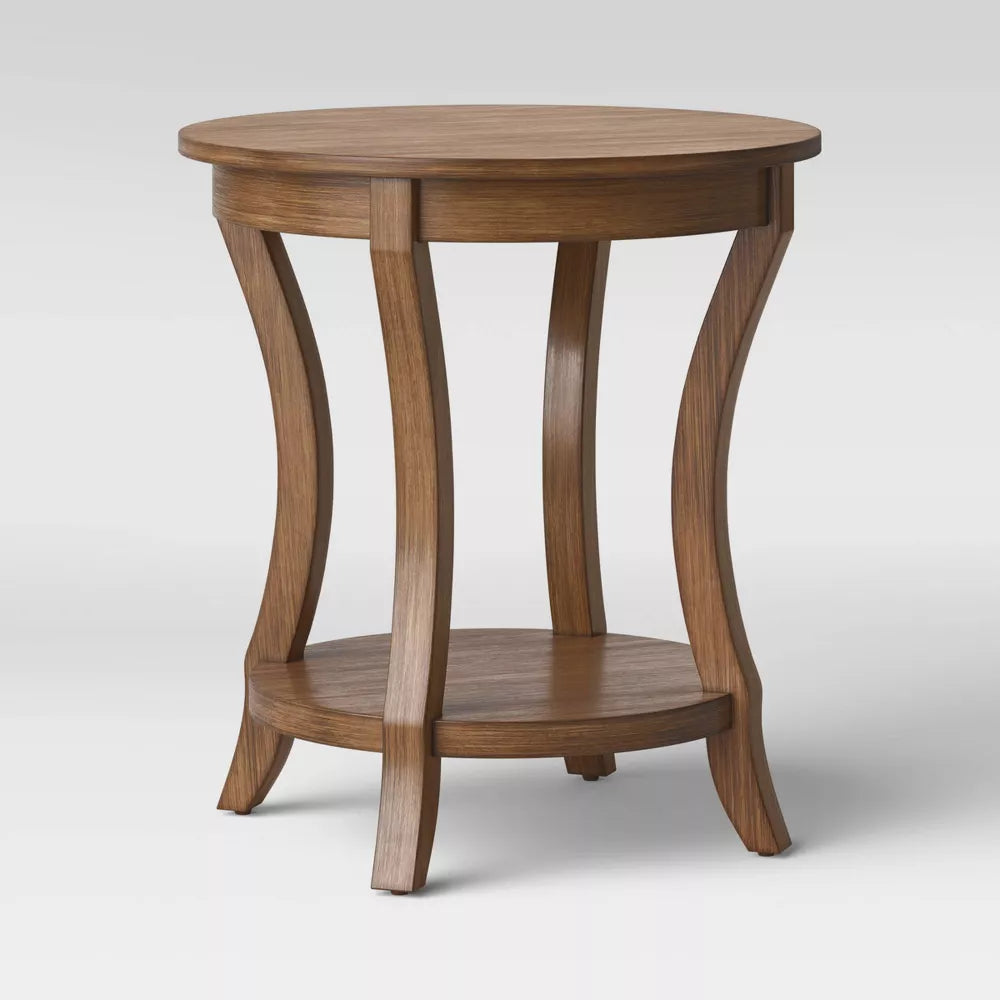 Round Wood Accent Table