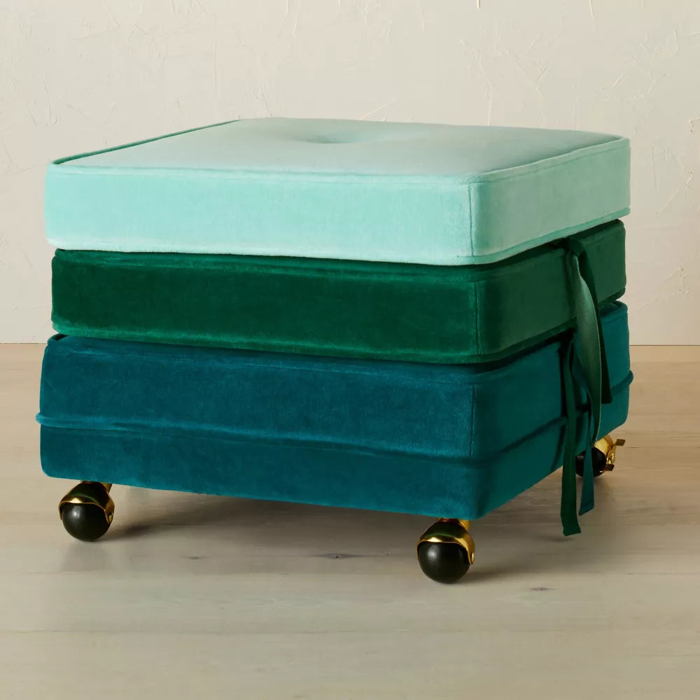 Stackable Pouf with Casters