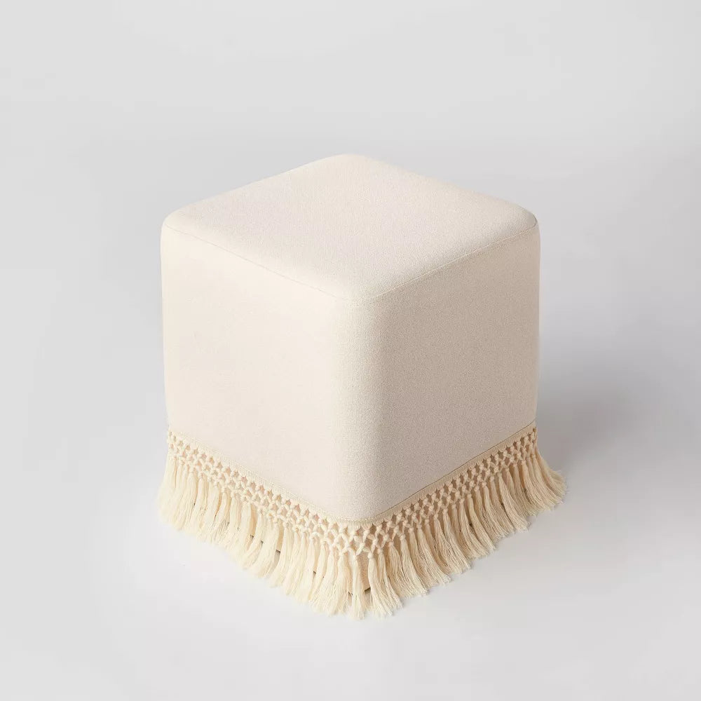 Fringe Cube - Cream