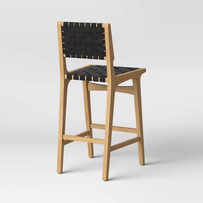 3 Woven Barstool - Black/Natural