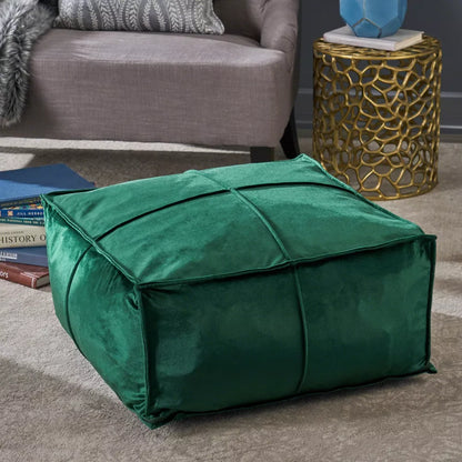 Velvet Square Bean Bag Ottoman