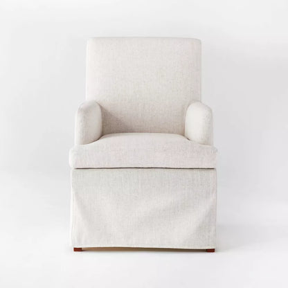 Set of 4 Upholstered Slipcover Dining Chair Cream